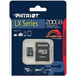 Карта памяти Patriot microSDXC 200GB LX Series Class 10 UHS-I U1 + SD-адаптер (PSF200GMCSDXC10) - миниатюра 3