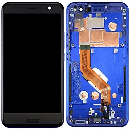 Дисплей HTC U11 (HTV33, 2PZC100, 2PZC5, 601HT) з тачскріном і рамкою, оригінал, Sapphire Blue