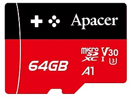 Карта пам'яті Apacer MicroSDXC 64GB UHS-I/U3 Class 10 (AP64GMCSX10U7-RAGC)