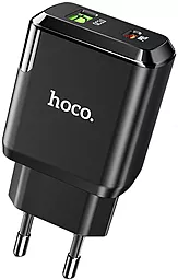 Мережевий зарядний пристрій з швидкою зарядкою Hoco N5 Favor PD20W+QC3.0 USB-C+A Black