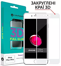 Защитное стекло MAKE 3D Apple iPhone 7 Plus, iPhone 8 Plus White (MG3DAI7P/8PW)