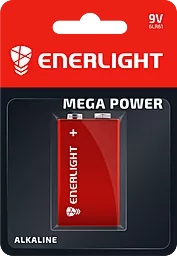 Батарейки Enerlight 6LR61 (крона) Mega Power 1шт