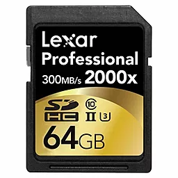 Карта памяти Lexar SDXC 64GB Professional Class 10 UHS-II U3 (LSD64GCRBEU2000R) - миниатюра 2