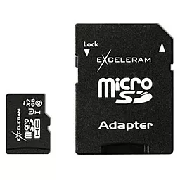 Карта памяти Exceleram microSDHC 32GB Class 10 UHS-I U1 + SD-адаптер (MSD3210AU1V10)