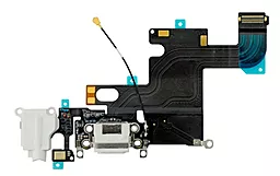 Нижний шлейф Apple iPhone 6 с разъемом зарядки, наушников, микрофоном Original - снят с телефона Silver