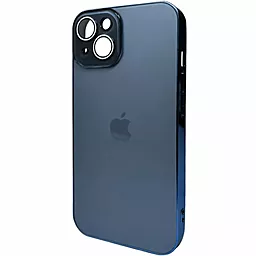 Чехол AG Glass Sapphire Frame MagSafe Logo for Apple iPhone 14  Sea Blue