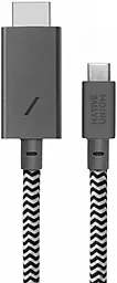 Видеокабель Native Union USB Type-C - HDMI 3м Belt Cable Zebra (BELT-C-HDMI-ZEB-3)