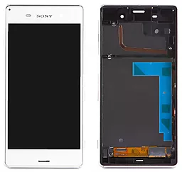 Дисплей Sony Xperia Z3 (D6603, D6643, D6653) з тачскріном і рамкою, White