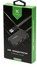 USB хаб Vinga 4xUSB 2.0 Black (VHA2A4) - миниатюра 4