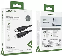 Кабель USB PD AceFast C3-01 30W 3A 1.2M USB Type-C - Lightning Cable Black - миниатюра 4
