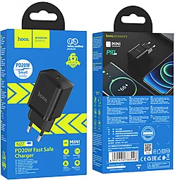 Сетевое зарядное устройство Hoco N27 Innovative 20W PD USB-C Black - миниатюра 5