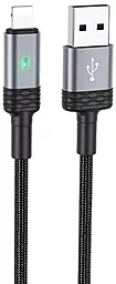 Кабель USB Borofone BU30 Light Indicator 12W 2.4A 1.2M Lightning Cable Black