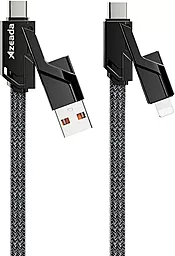 Кабель USB PD Proda PD-B96th 100w 5a 1.5m USB-A-C to Lightning/Type-C cable black (PD-B96th-BK)