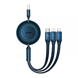 Кабель USB Baseus Bright Mirror 2 Series 66W 1.1M 3-in-1 USB to micro/Lightning/Type-C Cable Blue (CAMJ010103)