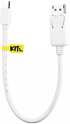 Відеокабель Kit MiniDisplayPort - DisplayPort М-М White (KITS-FL-001)