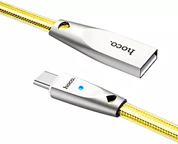 Кабель USB Hoco U9 Zinc Alloy Jelly Knitted micro USB Cable Gold - миниатюра 2