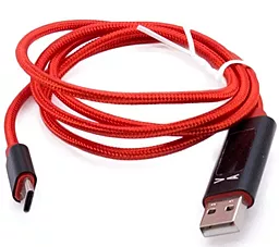 Кабель USB ExtraDigital LCD Dispay USB Type-C Cable Black/Red (KBU1735) - миниатюра 3
