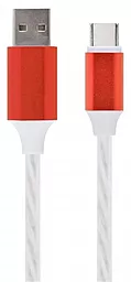 Кабель USB Cablexpert USB Type-C Cable White (CC-USB-CMLED-1M)