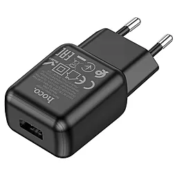 Сетевое зарядное устройство Hoco C96A USB Port 2.1A Black - миниатюра 3