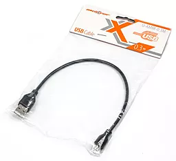 Кабель USB Maxxter 0.3M micro USB Cable Black (U-AMM-0.3M) - миниатюра 2