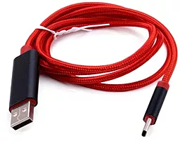 Кабель USB ExtraDigital LCD Dispay USB Type-C Cable Black/Red (KBU1735) - миниатюра 2