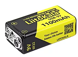 Аккумулятор LiitoKala 1100mAh 9V NiMH USB 1шт. (LiitoKala 9V / 1100)