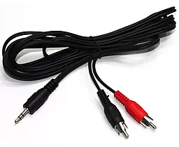 Аудіо кабель TCOM Aux mini Jack 3.5 mm - 2хRCA M/M Cable 1.2 м black - мініатюра 2