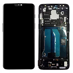Дисплей OnePlus 6 (A6000, A6003) с тачскрином и рамкой, (OLED), Mirror Black