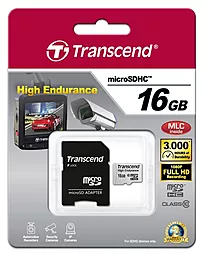 Карта памяти Transcend microSDHC 16GB High Endurance Class 10 + SD-адаптер (TS16GUSDHC10V)
