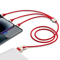 Кабель USB Baseus Chinese Zodiac 3.5A 1.2M 3-in-1 USB to micro/Lightning/Type-C cable Red (CASX060009) - миниатюра 5