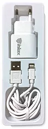 Сетевое зарядное устройство Inkax CD-08 1A + Lightning cable White - миниатюра 4