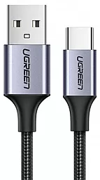 Кабель USB Ugreen US288 Nickel Plating Aluminum Braid 3A 2M USB Type-C Cable Black