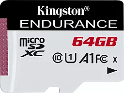 Карта пам'яті Kingston microSDXC 64GB Endurance Class 10 UHS-I U1 A1 (SDCE/64GB)
