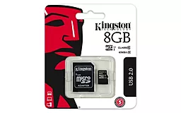 Карта памяти Kingston microSDHC 8GB Class 10 UHS-I U1 + SD-адаптер (SDC10G2/8GB) - миниатюра 2