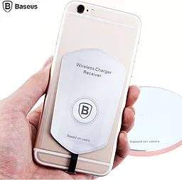 Lightning Qi приемник для беспроводной зарядки Baseus QI Wireless Receiver for Apple 5-7 series White - миниатюра 2