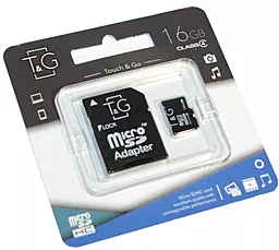Карта памяти T&G microSDHC 16GB Class 4 + SD-адаптер (TG-16GBSDCL4-01)