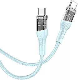Кабель USB PD Hoco U111 Transparent Discovery Edition 60W 1.2M USB Type-C Type-C Cable Blue - миниатюра 3