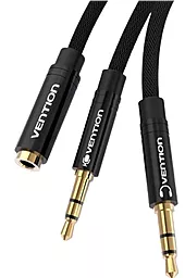 Аудио разветвитель Vention mini Jack 3.5mm 2xM/F 0.6 м cable black - миниатюра 3