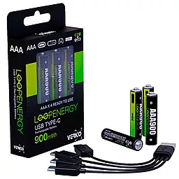 Аккумулятор Verico Loop Energy AAA / R03 600mAh USB Type-C Li-ion 4шт (1UDBT-A2WEBC-NN) - миниатюра 4