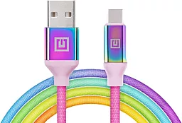 USB Кабель REAL-EL Premium 15W 3A USB Type-C Cable Rainbow (EL123500050)