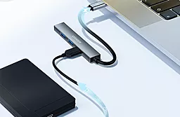 USB Type-C хаб Essager Fengyang 4-in-1 gray (EHBC04-FY10-P) - миниатюра 4