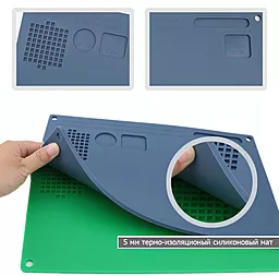 Силіконовий термостійкий коврик для пайки Baku 689 зелений - мініатюра 4