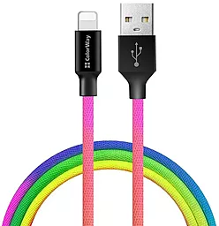 Кабель USB ColorWay Lightning Cable 2.4А Multicolor (CW-CBUL016-MC) - миниатюра 2