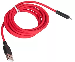 Кабель USB Hoco X21 Plus Silicone 2M micro USB Cable Black/Red - миниатюра 4