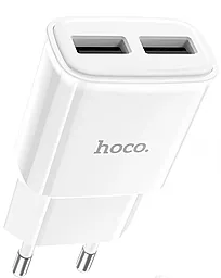 Сетевое зарядное устройство Hoco C88A Star Round 2USB/2.4A White