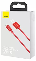 Кабель USB Baseus Superior Series 2.4A 2M Fast Charging Lightning Cable  Red (CALYS-C09) - миниатюра 4