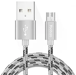 Кабель USB Yoobao YB-423 Nylon 1.5M micro USB Cable Grey - миниатюра 2
