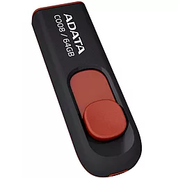 Флешка ADATA 64GB C008 Black+Red USB 2.0 (AC008-64G-RKD) - миниатюра 2