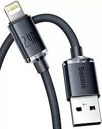Кабель USB Baseus Crystal Shine Series 2.4A 1.2M Lightning Cable Black (CAJY000001) - миниатюра 3