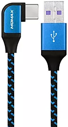 Кабель USB Momax Play Gaming Cable L-Shape 1.2M USB Type-C Cable Blue - миниатюра 2